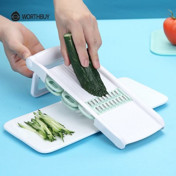 WORTHBUY Mandoline Vegetable Cutter With 5 Stainless Steel Blade Vegetable Slicer Potato Carrot Grater Kitchen Accessories - Image 3