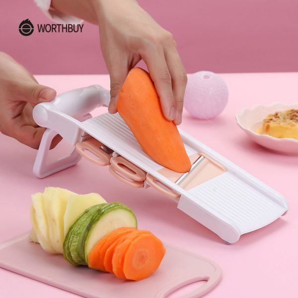 WORTHBUY Mandoline Vegetable Cutter With 5 Stainless Steel Blade Vegetable Slicer Potato Carrot Grater Kitchen Accessories - Image 4