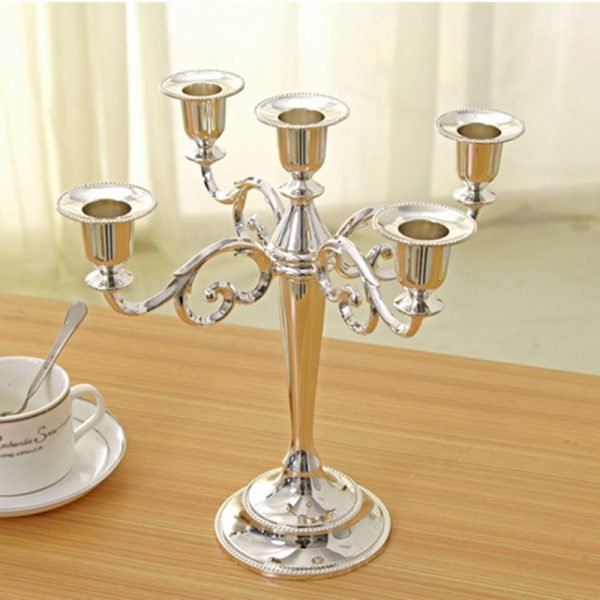 Wholesale Silver/Gold/Black/Bronze Metal Candle Holder 5-arms/3-arms Candle Stand Wedding Candlestick Candelabra Drop Shipping - Image 2