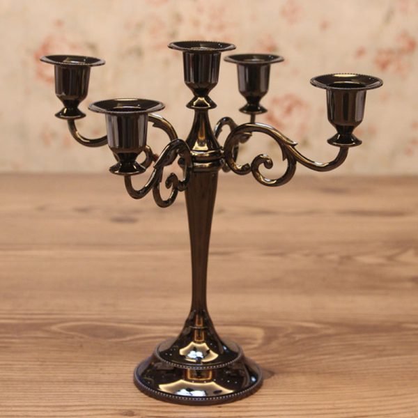 Wholesale Silver/Gold/Black/Bronze Metal Candle Holder 5-arms/3-arms Candle Stand Wedding Candlestick Candelabra Drop Shipping - Image 4