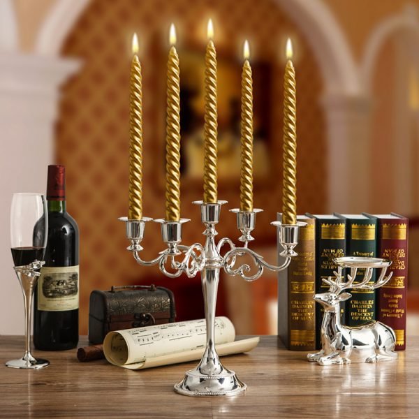 Wholesale Silver/Gold/Black/Bronze Metal Candle Holder 5-arms/3-arms Candle Stand Wedding Candlestick Candelabra Drop Shipping - Image 6