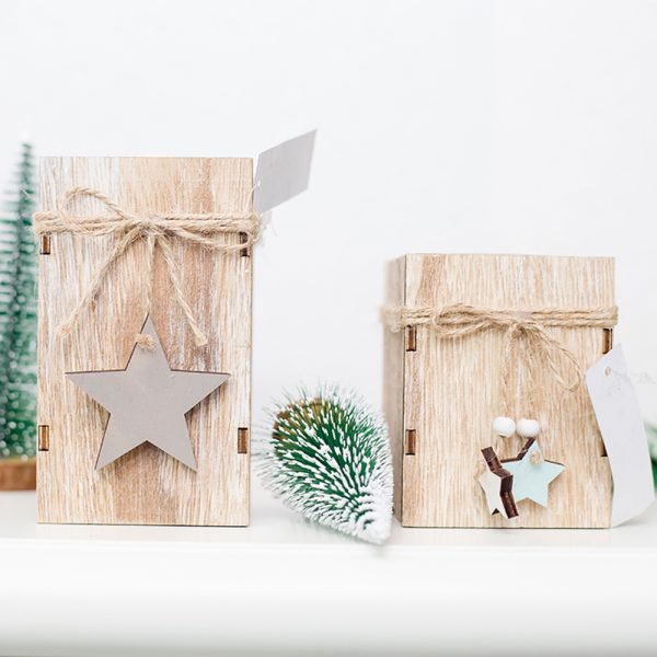 Wood Candlestick Candle Holder Christmas Decorative Lanterns With Hanging Star Christmas Tree Decoration Wedding Home Decor Gift - Image 2