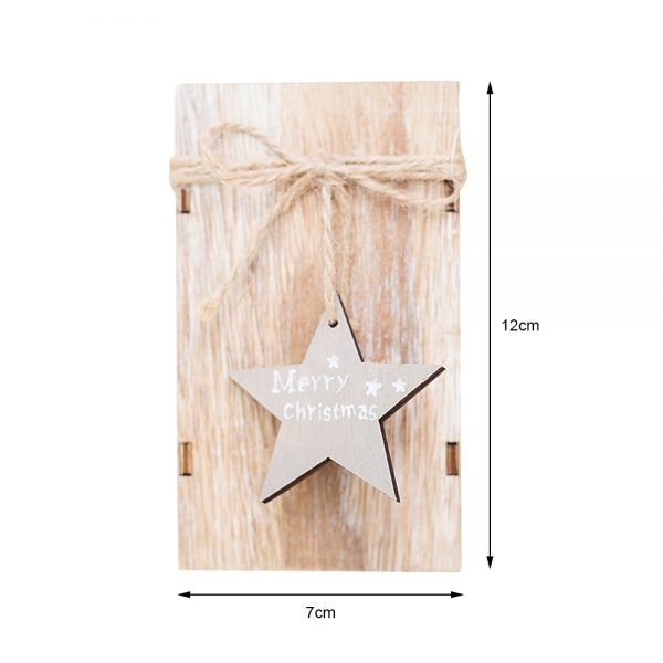 Wood Candlestick Candle Holder Christmas Decorative Lanterns With Hanging Star Christmas Tree Decoration Wedding Home Decor Gift - Image 5