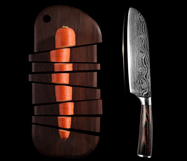 XITUO Kitchen Knives Damascus Veins Stainless Steel Knives Color Wood Handle Paring Utility Santoku Slicing Chef Cooking Knife - Image 2