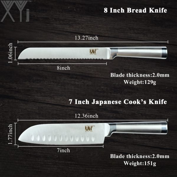 XYj Japanese Style Stainless Steel Kitchen Knife Paring Utility Santoku Bread Chef Slicing knife High Carbon Steel Cooking Knive - Image 5