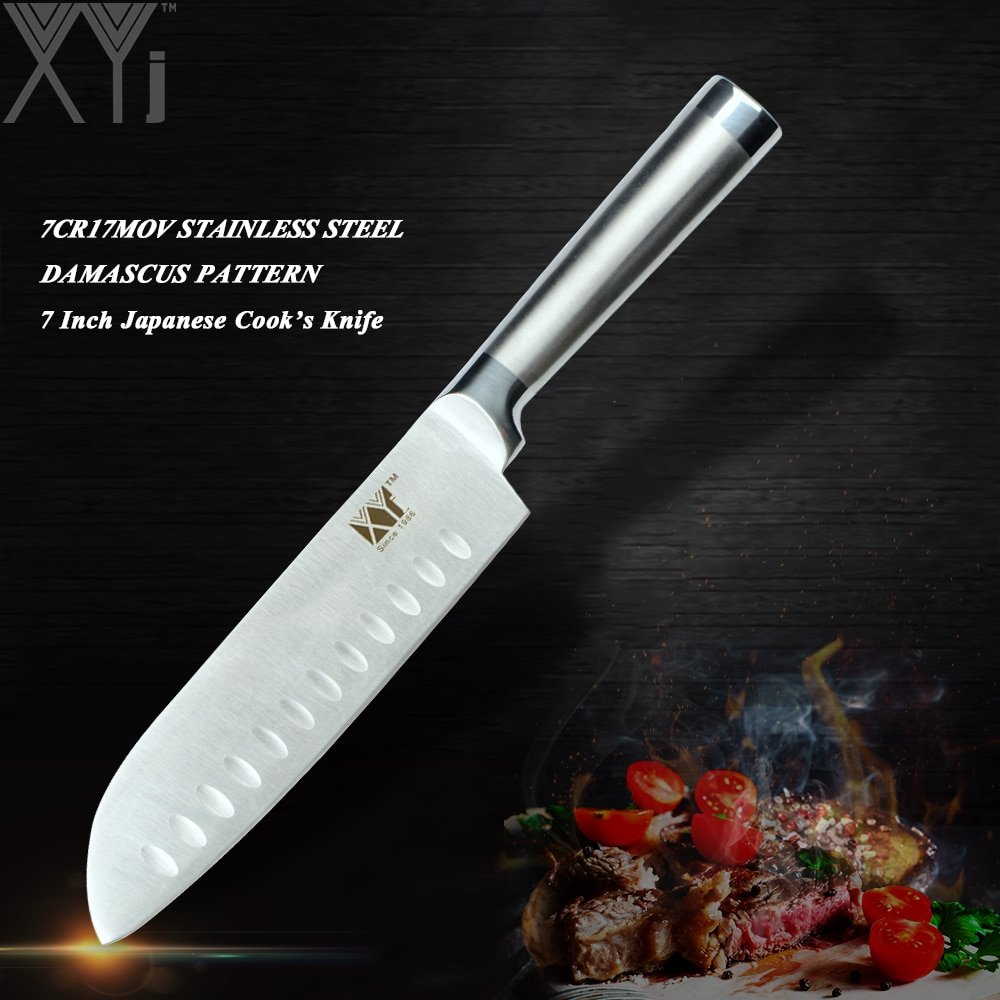 XYj Japanese Style Stainless Steel Kitchen Knife Paring Utility Santoku Bread Chef Slicing knife High Carbon Steel Cooking Knive