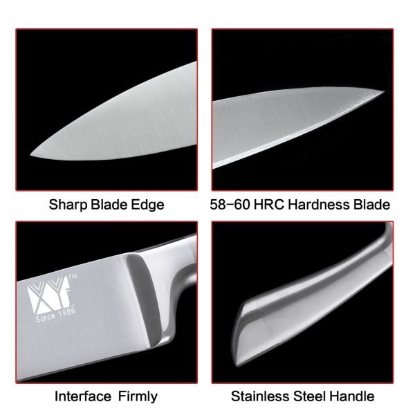 XYj Kitchen Stainless Steel Knives Accessories Paring Utility Santoku Chef Slicing Bread Stainless Steel Knives New Arrival 2019 - Image 4