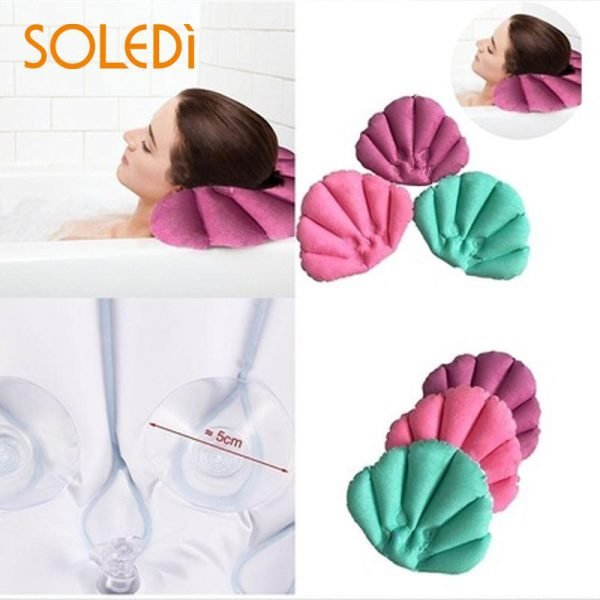 40* 30cm Spa Inflatable Bath Pillow Soft Bathroom Pillow Shell Shaped Neck Bathtub Cushion  Bathroom Accessories - Image 5