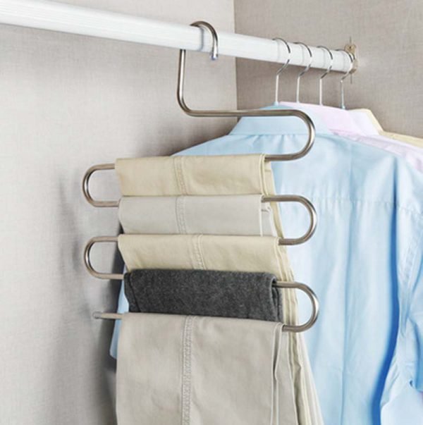 5 layers S Shape MultiFunctional Clothes Hangers Pants Storage Hangers Cloth Rack Multilayer Storage Cloth Hanger 1PC - Image 5