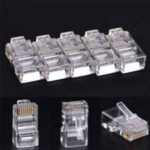 50 PCS Good Sale RJ45 CAT5 Crystal Network Modular Connector Plug 8P8C For Computers