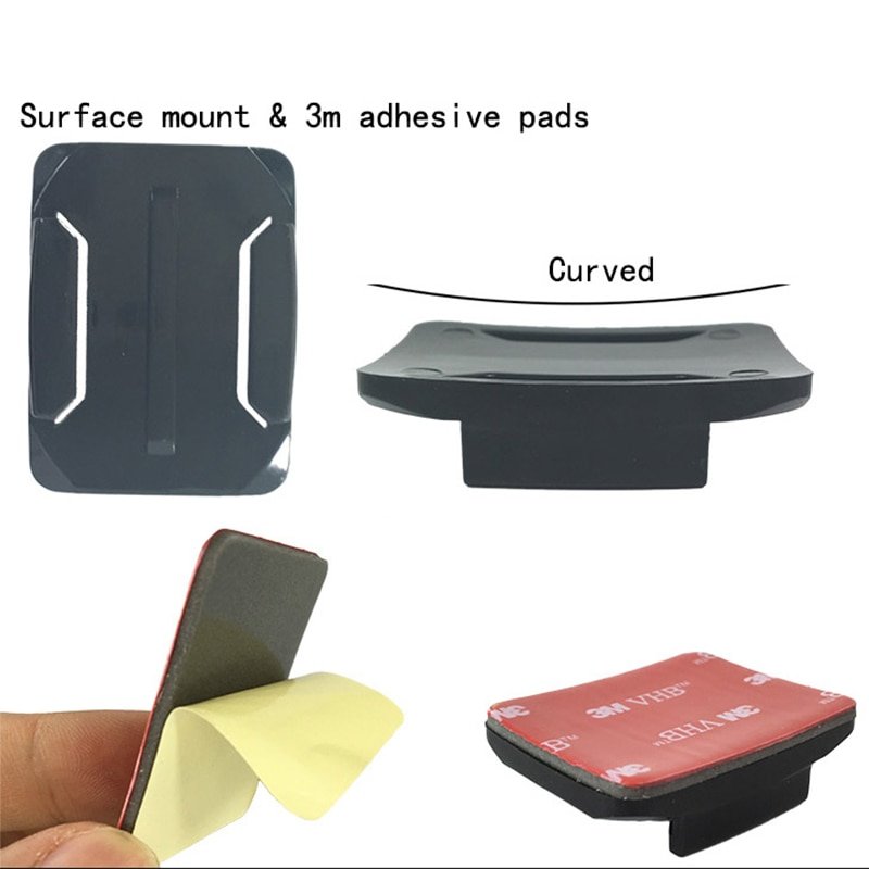 Adjustable Helmet Curved Adhesive Side Mount for xiaomi yi 4K GoPro HD Hero 4 5 6 7 Sjcam Sj4000 EKEN action Camera Accessories - Image 6