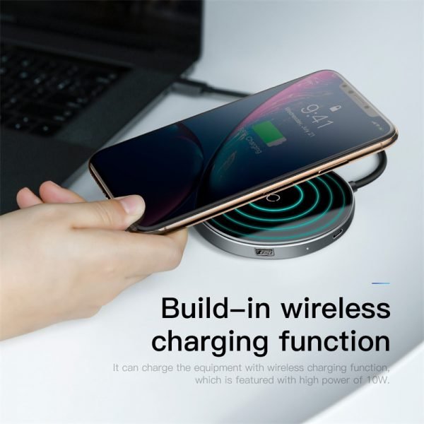 Baseus USB Type C HUB to USB 3.0 + USB2.0 for Macbook Pro HUB Adapter Qi Wireless Charger for iPhone XS Max Computer Accessory - Image 6