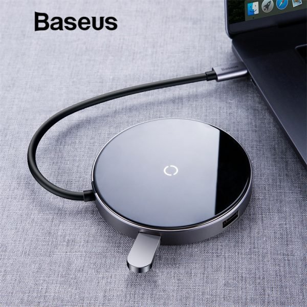 Baseus USB Type C HUB to USB 3.0 + USB2.0 for Macbook Pro HUB Adapter Qi Wireless Charger for iPhone XS Max Computer Accessory