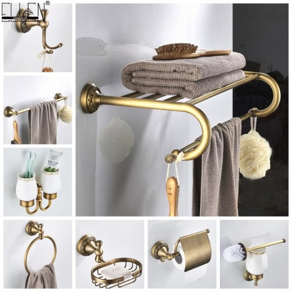 Bathroom Accessories Antique Bronze Towel Shelf Toilet Paper Holder Soap Holder Towel Rack Tumble Holder Antique Bronze ELF4001