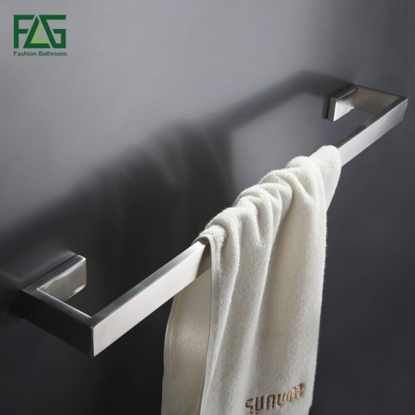 FLG 304 Stainless Steel Brushed Nickel Wall Mount Bath Hardware Sets Towel Bar Robe hook Paper Holder Bathroom Accessories Set - Image 3