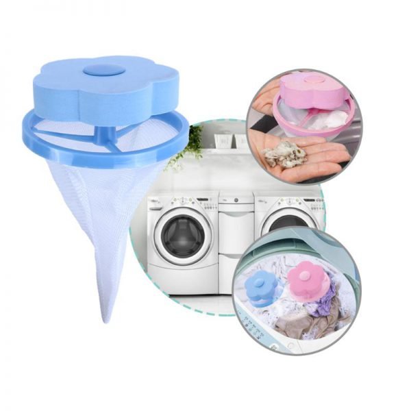 Flower Shape Mesh Filter Bag Laundry Ball Floating Style Washing Machine Filtration Hair Removal Device House Cleaning Tools