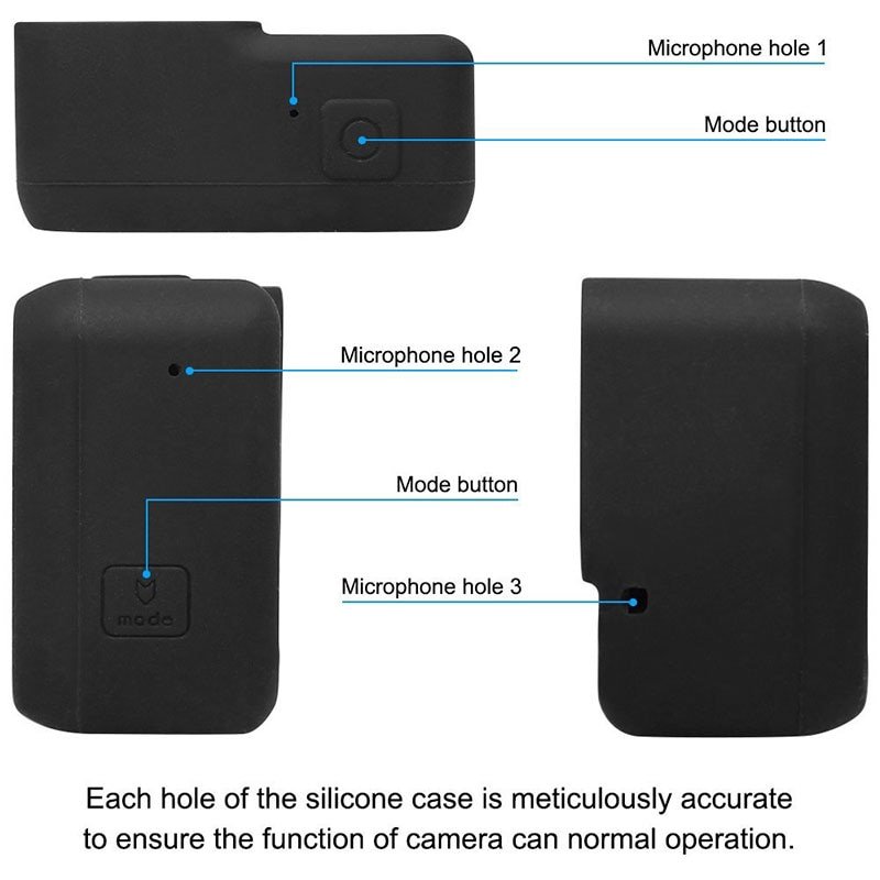 For Go Pro Accessories Action Camera Case Protective Silicone Case Skin +Lens Cap Cover For GoPro Hero 5 6 7 Black Hero Camera - Image 6