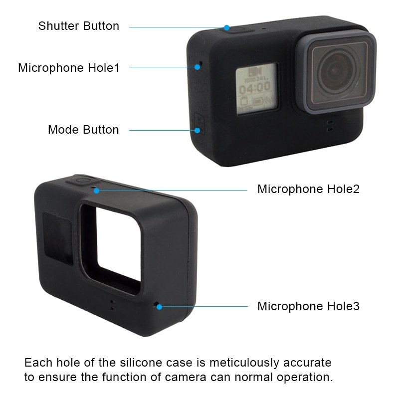 For Go Pro Accessories Action Camera Case Protective Silicone Case Skin +Lens Cap Cover For GoPro Hero 5 6 7 Black Hero Camera - Image 6