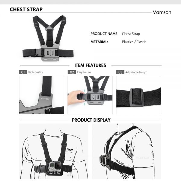 For Xiaomi for Yi Chest Strap Belt Head Strap Set Mount 360 Degrees Rotation Wrist Strap For Gopro Hero 6 5 7 Action Camera VS64 - Image 3