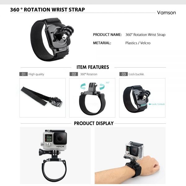 For Xiaomi for Yi Chest Strap Belt Head Strap Set Mount 360 Degrees Rotation Wrist Strap For Gopro Hero 6 5 7 Action Camera VS64 - Image 4