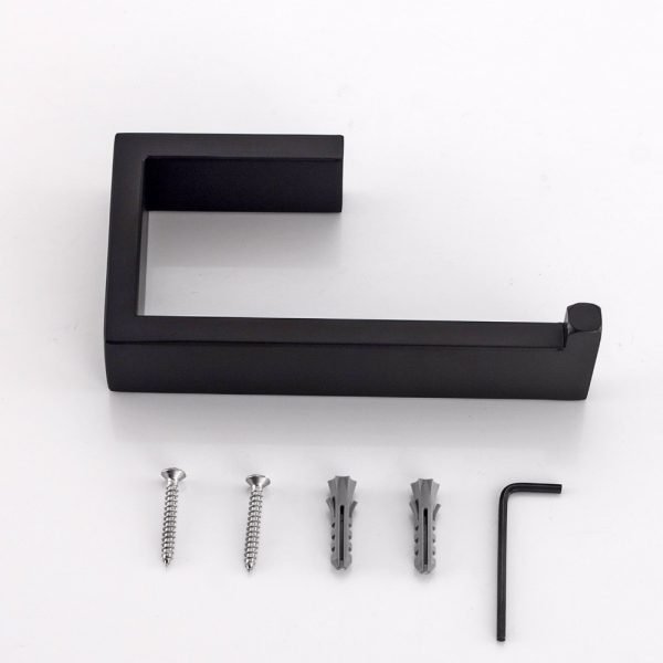 Matte Black SUS 304 Stainless Steel Bathroom Hardware Set Robe Hook Towel Bar Toilet Paper Holder Bathroom Accessories - Image 6