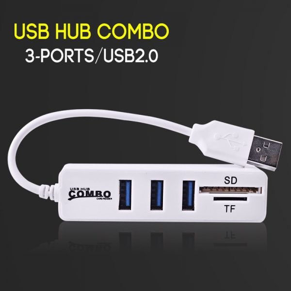 Mini USB Hub 3.0 Multi USB Splitter 3 Ports + 2 Card Reader Portable Hub Combo All In One SD/TF For Computer Laptop Accessories - Image 2