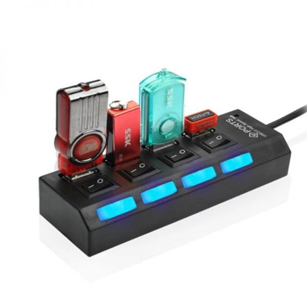 NEW High Speed USB Hub Mini 4 Ports LED USB 2.0 Hub 480 Mbps Hub USB On/Off Switch For PC Laptop Computer Peripheral Accessorie - Image 5