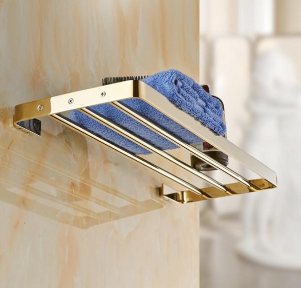Newly Brass Bathroom Accessories Set, Gold Square Toilet Brush Holder,Paper Holder,Towel Bar,Towel Holder, bathroom Hardware set - Image 2