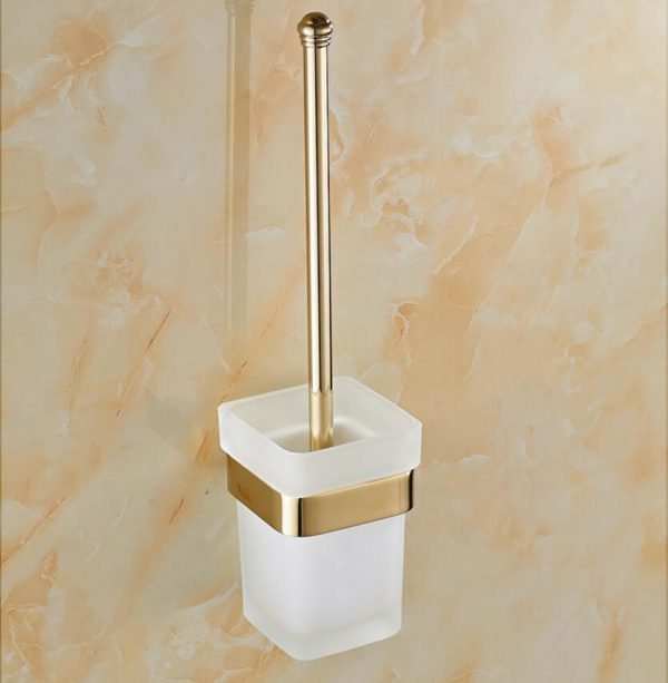 Newly Brass Bathroom Accessories Set, Gold Square Toilet Brush Holder,Paper Holder,Towel Bar,Towel Holder, bathroom Hardware set - Image 5
