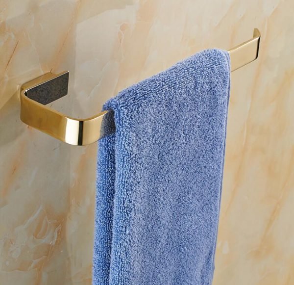 Newly Brass Bathroom Accessories Set, Gold Square Toilet Brush Holder,Paper Holder,Towel Bar,Towel Holder, bathroom Hardware set - Image 6