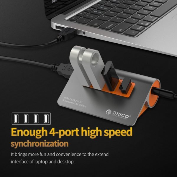 ORICO Aluminum 4 Ports USB3.1 Hub 10 Gbps Super Transmission Speed USB Splitter with 12V Power Adapter For Computer Accessories - Image 3