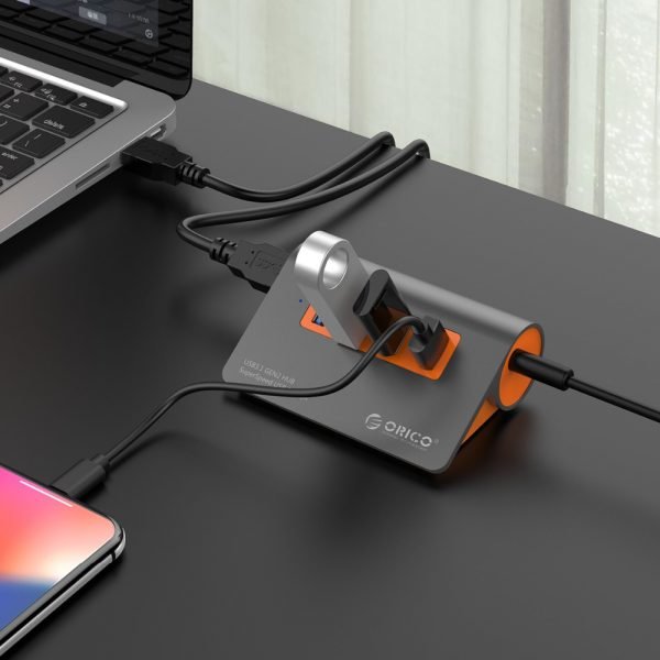ORICO Aluminum 4 Ports USB3.1 Hub 10 Gbps Super Transmission Speed USB Splitter with 12V Power Adapter For Computer Accessories - Image 6