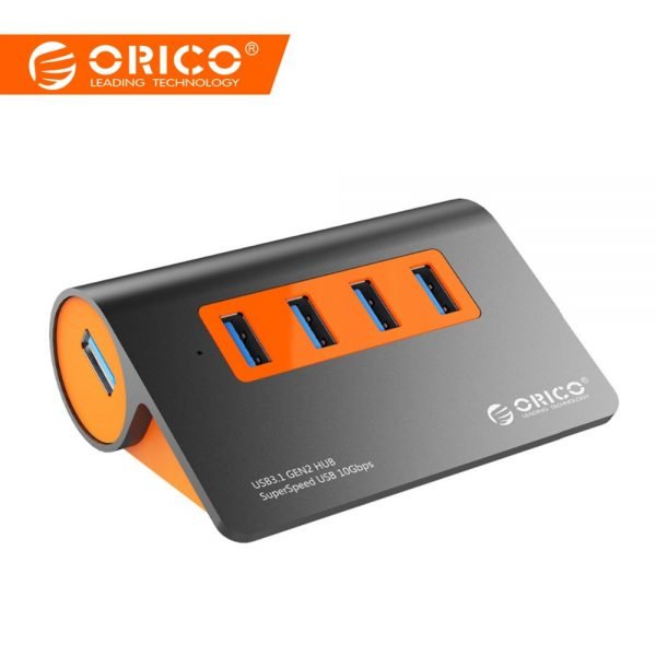 ORICO Aluminum 4 Ports USB3.1 Hub 10 Gbps Super Transmission Speed USB Splitter with 12V Power Adapter For Computer Accessories