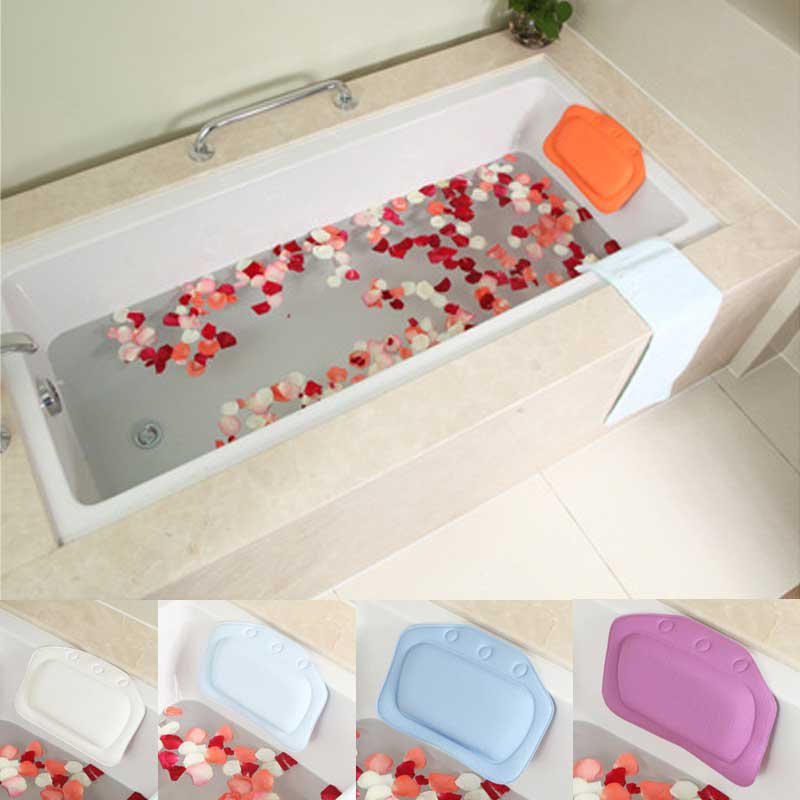 PVC Foam Bathroom Accessories Spa Bath Pillows Bath Pillow 1PC Waterproof Sponge Head Cushion Tub Headrest Bathtub Pillow - Image 4