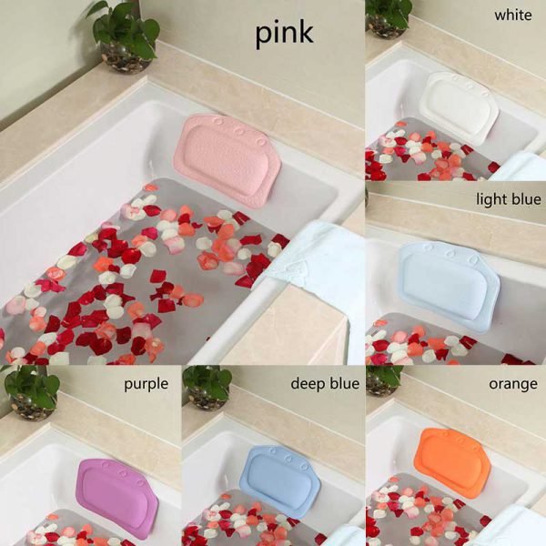 PVC Foam Bathroom Accessories Spa Bath Pillows Bath Pillow 1PC Waterproof Sponge Head Cushion Tub Headrest Bathtub Pillow - Image 5