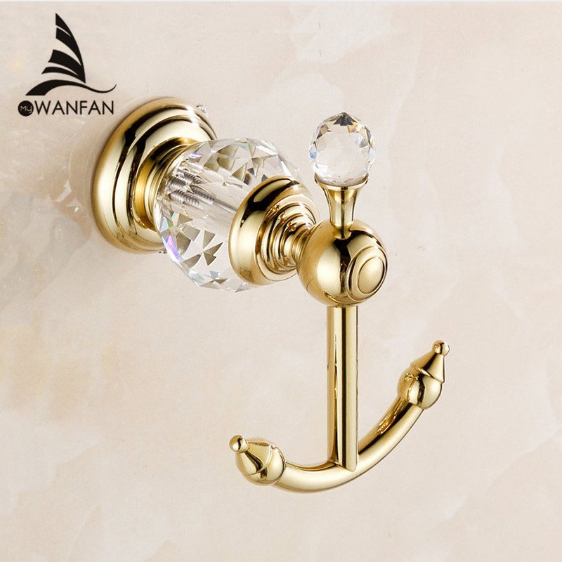 Paper Holder Crystal Solid Brass Gold Washroom Robe Hook Soap Holder Towel Bar Towel bar Cup Holder Bathroom Accessories HK-40 - Image 2