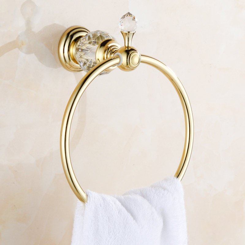 Paper Holder Crystal Solid Brass Gold Washroom Robe Hook Soap Holder Towel Bar Towel bar Cup Holder Bathroom Accessories HK-40 - Image 3