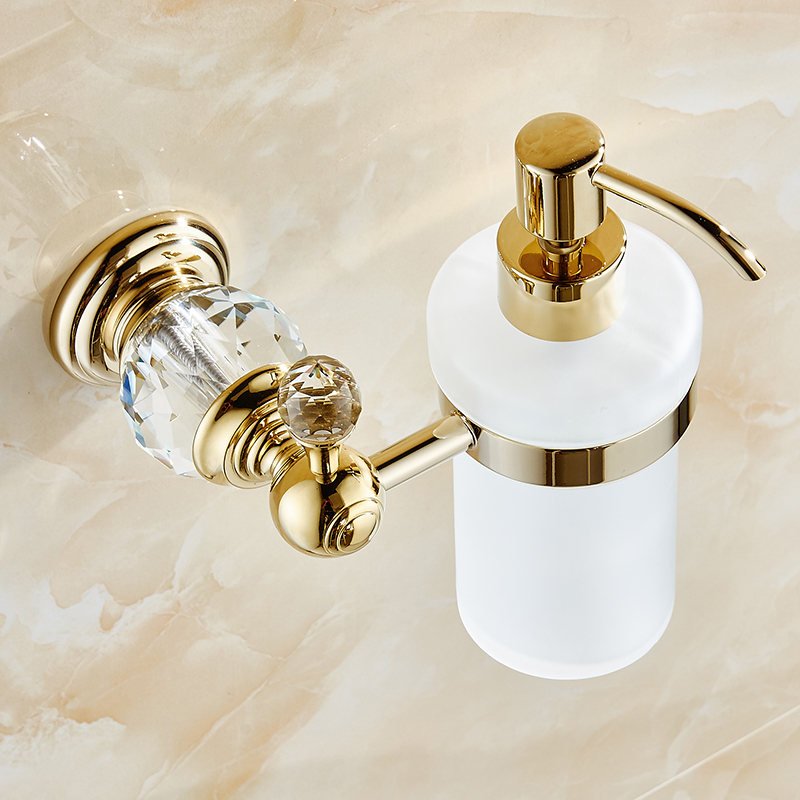 Paper Holder Crystal Solid Brass Gold Washroom Robe Hook Soap Holder Towel Bar Towel bar Cup Holder Bathroom Accessories HK-40 - Image 4