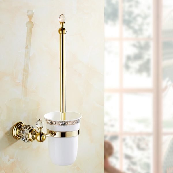 Paper Holder Crystal Solid Brass Gold Washroom Robe Hook Soap Holder Towel Bar Towel bar Cup Holder Bathroom Accessories HK-40 - Image 5