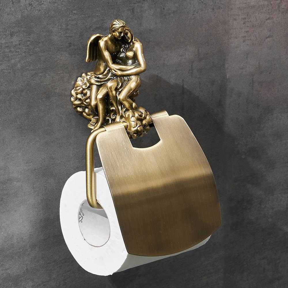 Romantic Series Bronze Bathroom Toilet Paper Holder Wall Mounted Towel Bar Toilet Brush Holder Bathroom Accessories MB-0810B - Image 3