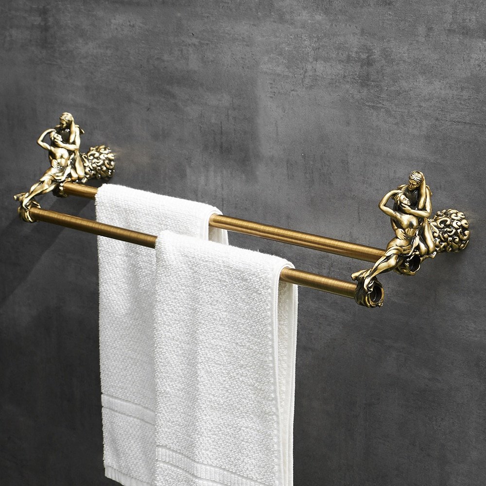 Romantic Series Bronze Bathroom Toilet Paper Holder Wall Mounted Towel Bar Toilet Brush Holder Bathroom Accessories MB-0810B - Image 5