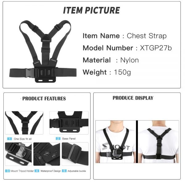 SHOOT Action Camera Accessory for GoPro Hero 7 6 5 4 Black Xiaomi Yi 4K Lite 2 SJCAM SJ7 Eken H9 Go Pro Mount for Sony Nikon Set - Image 2