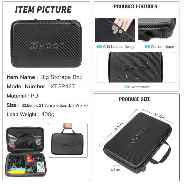SHOOT Action Camera Accessory for GoPro Hero 7 6 5 4 Black Xiaomi Yi 4K Lite 2 SJCAM SJ7 Eken H9 Go Pro Mount for Sony Nikon Set - Image 6