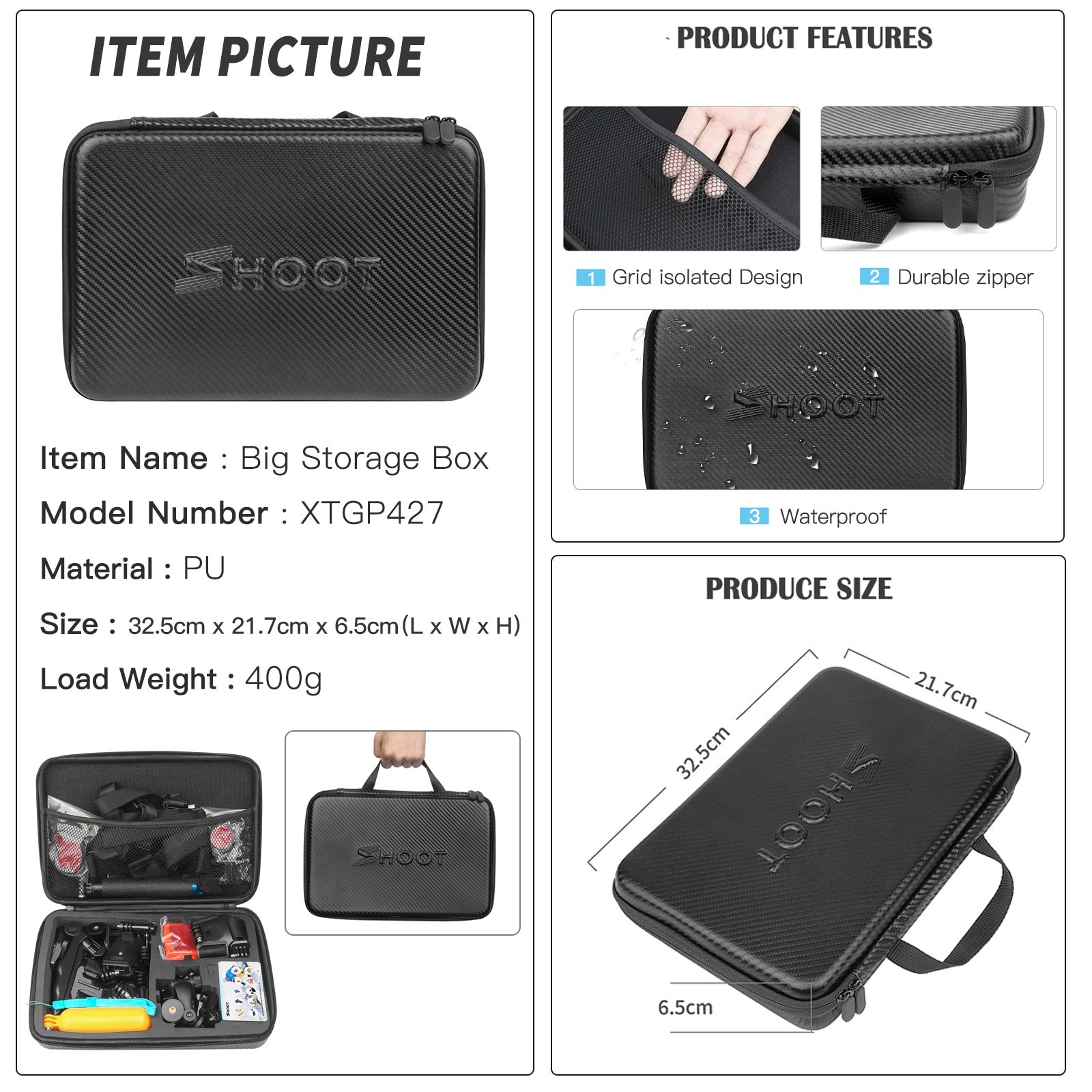 SHOOT Action Camera Accessory for GoPro Hero 7 6 5 4 Black Xiaomi Yi 4K Lite 2 SJCAM SJ7 Eken H9 Go Pro Mount for Sony Nikon Set - Image 6