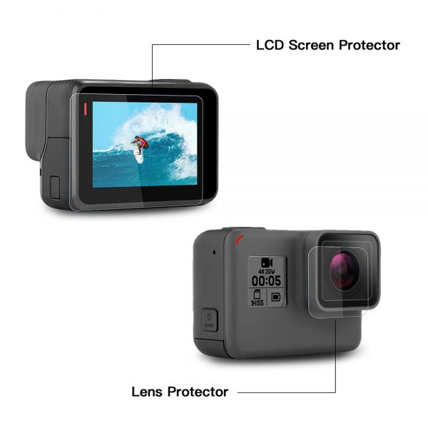 SHOOT Tempered Glass Lens + LCD Screen Protector For GoPro Hero 7 6 5 Hero7 Hero6 Hero5 Black Camera Protective Film For Go Pro - Image 2
