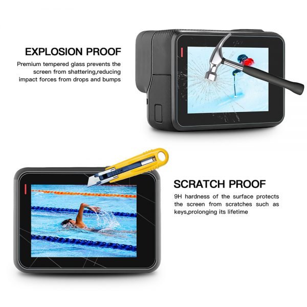 SHOOT Tempered Glass Lens + LCD Screen Protector For GoPro Hero 7 6 5 Hero7 Hero6 Hero5 Black Camera Protective Film For Go Pro - Image 3