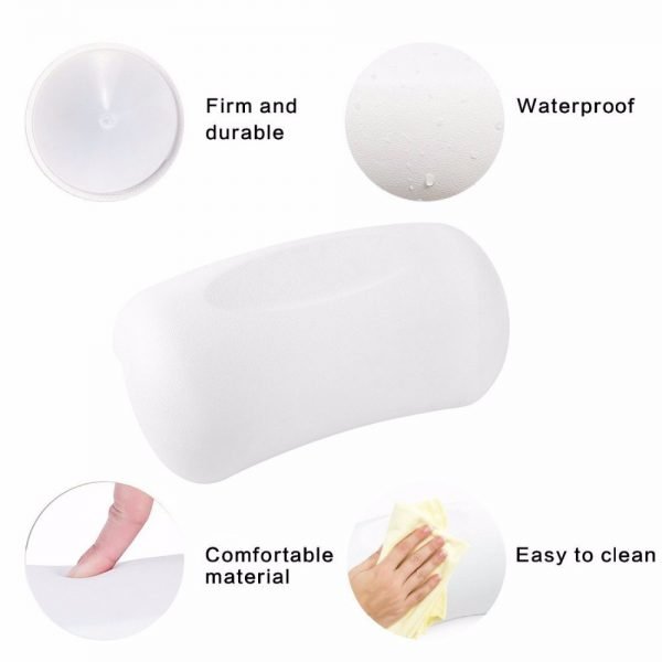 SPA Bath Pillow Non-slip  Bathtub Headrest Soft Waterproof Bath Pillows with Suction Cups Easy To Clean Bathroom Accessories - Image 4