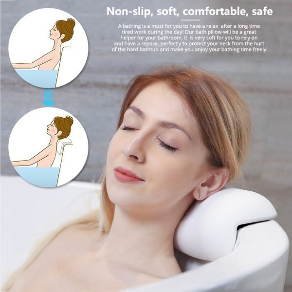 SPA Bath Pillow Non-slip  Bathtub Headrest Soft Waterproof Bath Pillows with Suction Cups Easy To Clean Bathroom Accessories - Image 6