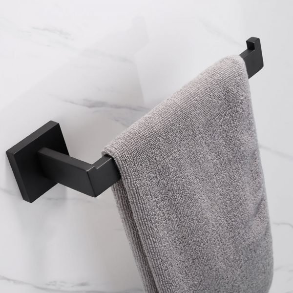 SUS 304 Stainless Steel Bathroom Hardware Set Black Matte Paper Holder Toothbrush Holder Towel Bar Bathroom Accessories - Image 5