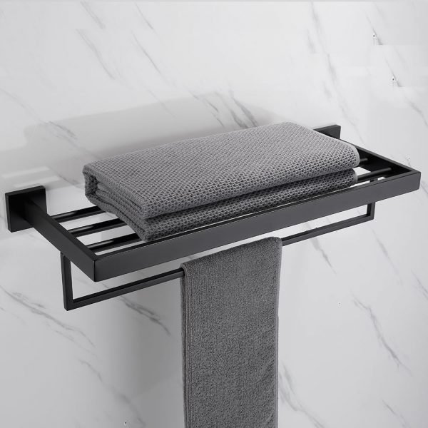 SUS 304 Stainless Steel Bathroom Hardware Set Black Matte Paper Holder Toothbrush Holder Towel Bar Bathroom Accessories - Image 2